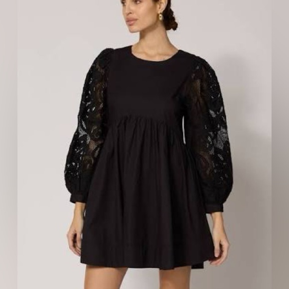 NWT Cleobella Nikita Black Lace Mini Dress Sz Medium